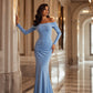 Women's Off-The-Shoulder Ruched Velvet Maxi Dress