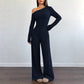 Women's Off-Shoulder Long Sleeve Top & Wide-Leg Pants Set