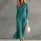 Women's Casual Ribbed Knit Hooded Maxi Dress