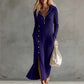 Women's Casual Ribbed Knit Hooded Maxi Dress