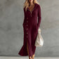 Women's Casual Ribbed Knit Hooded Maxi Dress