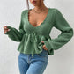 Women's Sexy V-Neck Drawstring Knit Sweater