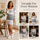 Women's Chic Striped Square Neck Bodycon Dress