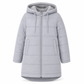 Slim Fit Long Hooded Padded Coat Solid Color Winter with Pockets