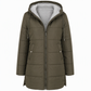 Slim Fit Long Hooded Padded Coat Solid Color Winter with Pockets