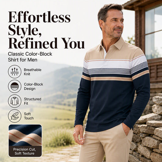 Men's Classic Color-Block Striped Top