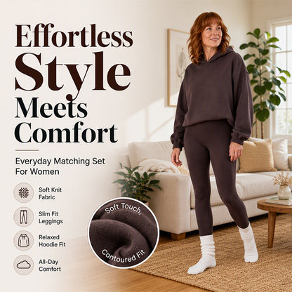 Women's Casual Cozy Hoodie and Leggings Set