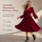 Women's Solid Color Velvet V Neck Long Sleeve Maxi Dress