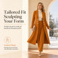 Women's Elegant Autumn 2 Piece Outfit Set with Retro Long Sleeve Coat and Simple Trousers