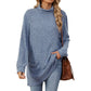 Women’s Loose-Fit Mock Neck Long-Sleeve T-Shirt