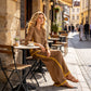 Women's Colorblock Long Sleeve Top & Wide-Leg Pants Set