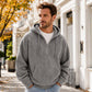 Men's Casual Half-Zip Corduroy Hoodie