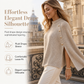 Women's Buttoned Knit Cape Poncho Sweater