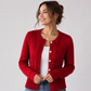 Women's Elegant Textured Cable Knit Cardigan