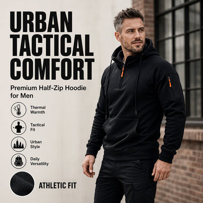 Men's Casual Quarter-Zip Hooded Sweatshirt