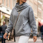 Women's Casual Cowl Neck Hooded Sweatshirt