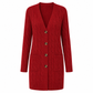Women's Long Single Breasted Knitted Cardigan Sweater Casual Outerwear Coat for Autumn and Winter