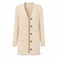 Women's Long Single Breasted Knitted Cardigan Sweater Casual Outerwear Coat for Autumn and Winter