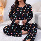 Women's Heart Print Long Sleeve Pajama Set