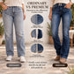 Women's Double-Button High-Waisted Bootcut Jeans