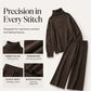 Women's Cozy Turtleneck Sweater and Wide-Leg Pants Set