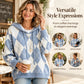 🌸Hot Sale 50% OFF💖Women's Casual Argyle Hooded Sweater