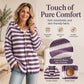 Women's Striped Hooded Knit Cardigan