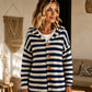 Women's Striped Hooded Knit Cardigan
