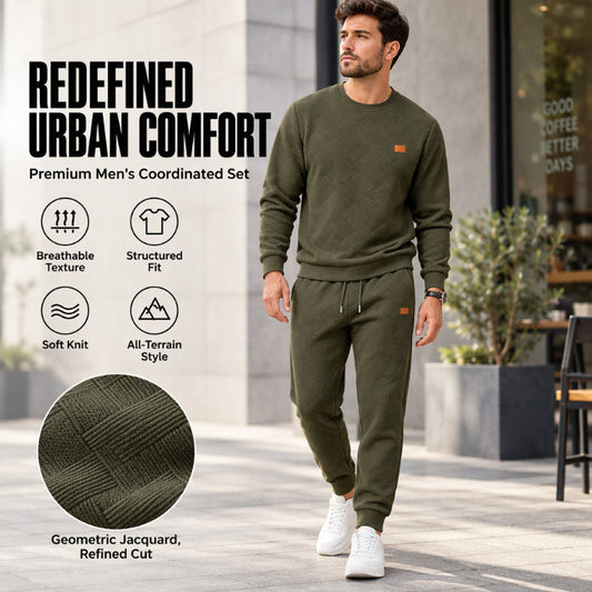 Men's Casual Textured Jacquard Sports Set