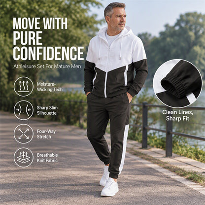 Men's Lightweight Color Block Jacket and Joggers Set