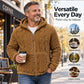 Men's Textured Sherpa Zip-Up Hooded Jacket
