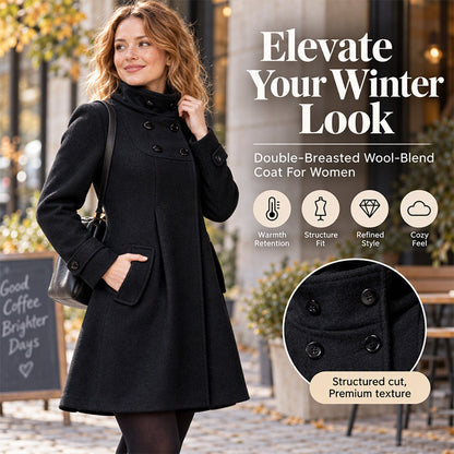 Women's Casual Mid-Length Double-Breasted Coat