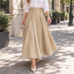 Women's High-Waisted Pleated A-Line Maxi Skirt