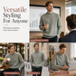 Men's Mock Neck Solid Color Knit Sweater