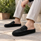 🤎 Men's Faux Suede Platform Slip-On Half Slippers