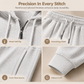 Men's Casual 2 Piece Waffle Knit Tracksuit Set Half Zip Hoodie and Straight Leg Pants