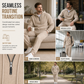 Men's Casual 2 Piece Waffle Knit Tracksuit Set Half Zip Hoodie and Straight Leg Pants