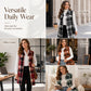 Women's Plaid Button Down Vest Shirt with Pockets