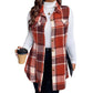 Women's Plaid Button Down Vest Shirt with Pockets