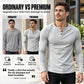 Men's Casual Slim Fit Ribbed Henley T-Shirt