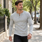 Men's Casual Slim Fit Ribbed Henley T-Shirt