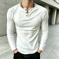 Men's Casual Slim Fit Ribbed Henley T-Shirt