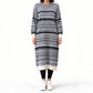 🖤 Women's Striped Long Sleeve Knit Sweater Dress