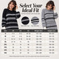 🖤 Women's Striped Long Sleeve Knit Sweater Dress