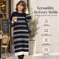 🖤 Women's Striped Long Sleeve Knit Sweater Dress