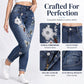 Women's Stretchy Floral Embroidered Skinny Jeans