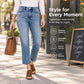 Women's High-Waisted Cropped Straight-Leg Jeans