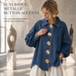 💙 Oversized Washed Denim Shirt Coat with Statement Gold Buttons and Lantern Sleeves
