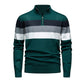 Men's Casual Slim Fit Half-Zip Striped Sweater