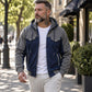 Men's Casual Color-Block Zip-Up Hooded Jacket